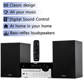 PHILIPS stereo speakers with bass-reflex ports delivering deeper, clearer low tones