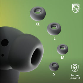 PHILIPS T6908 app screen with ANC controls showing customizable noise cancellation benefit