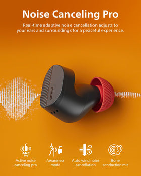 PHILIPS TAA5508 earbuds showcasing noise cancellation in a busy gym environment.