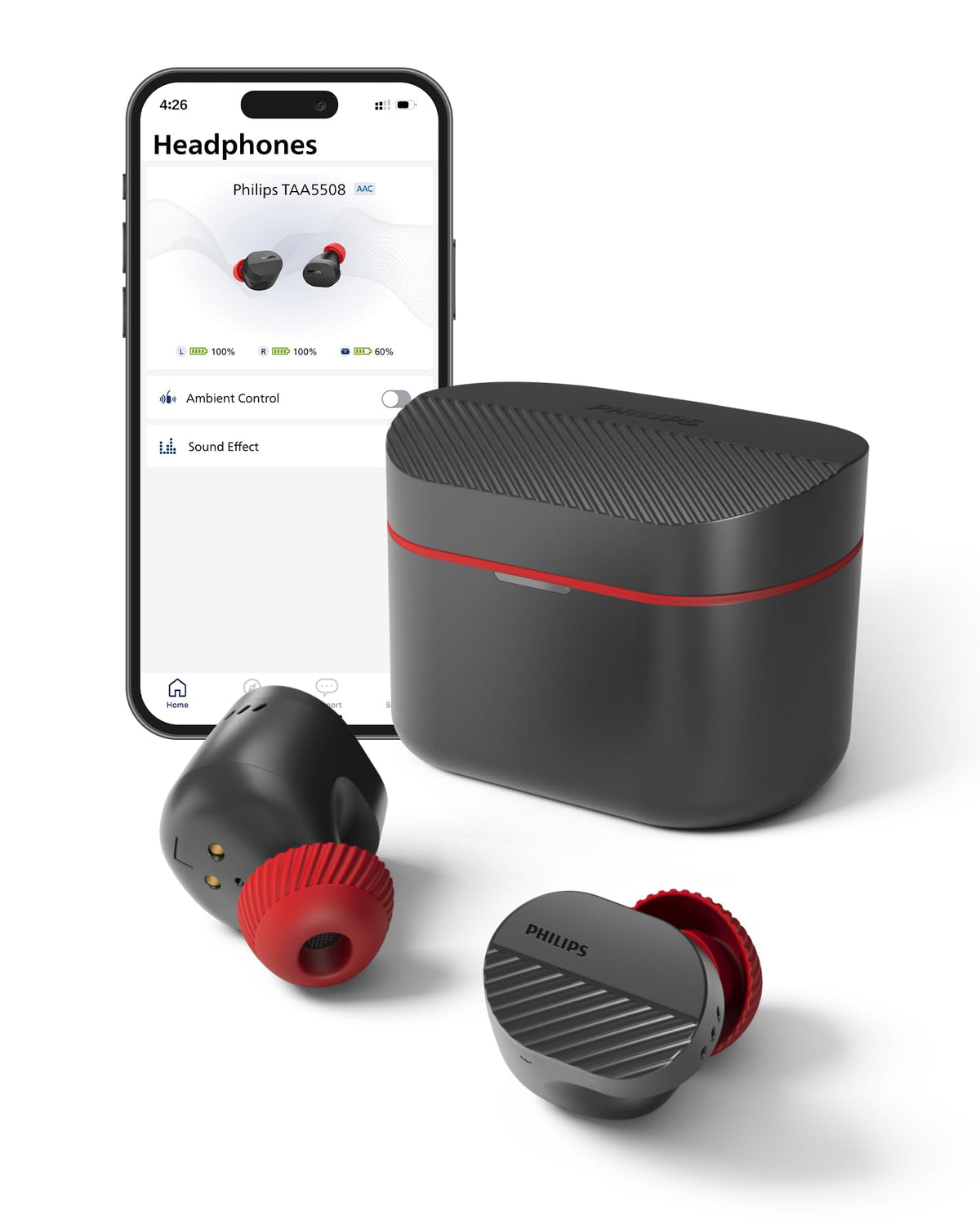 PHILIPS TAA5508 true wireless earbuds delivering immersive sound during workouts.
