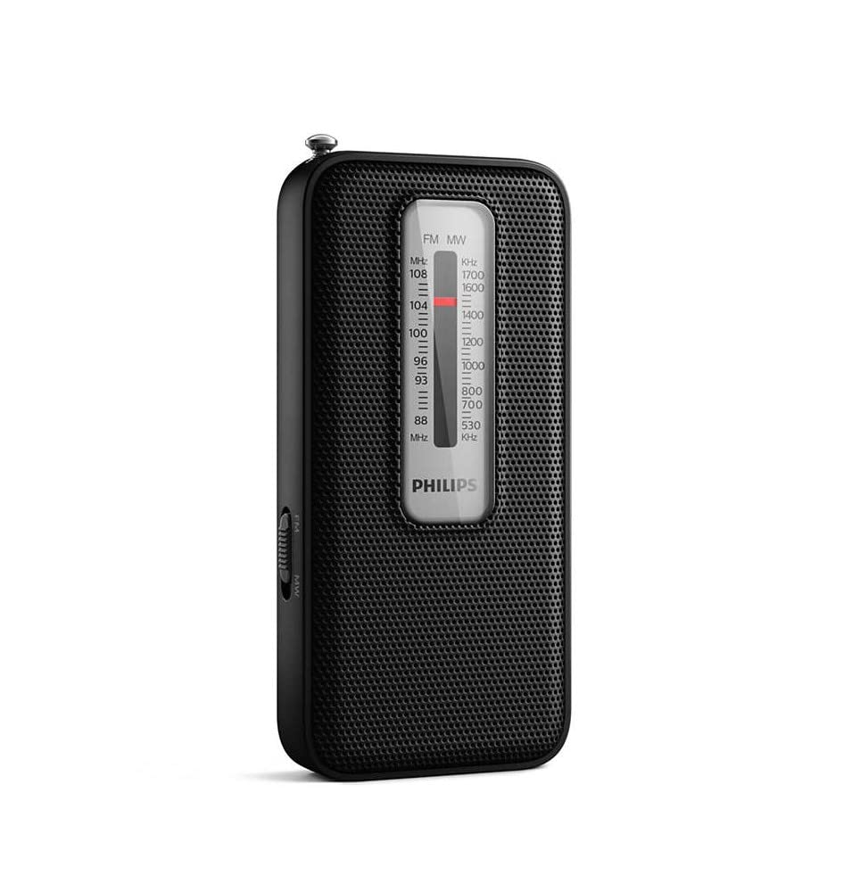 PHILIPS TAR1506 headphone port enables private listening during outdoor listening sessions.
