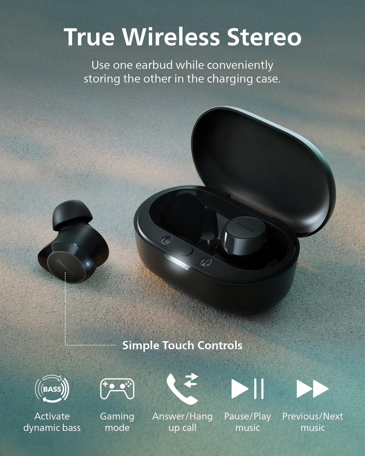 PHILIPS TAT1219 fingertip using touch control for easy playback