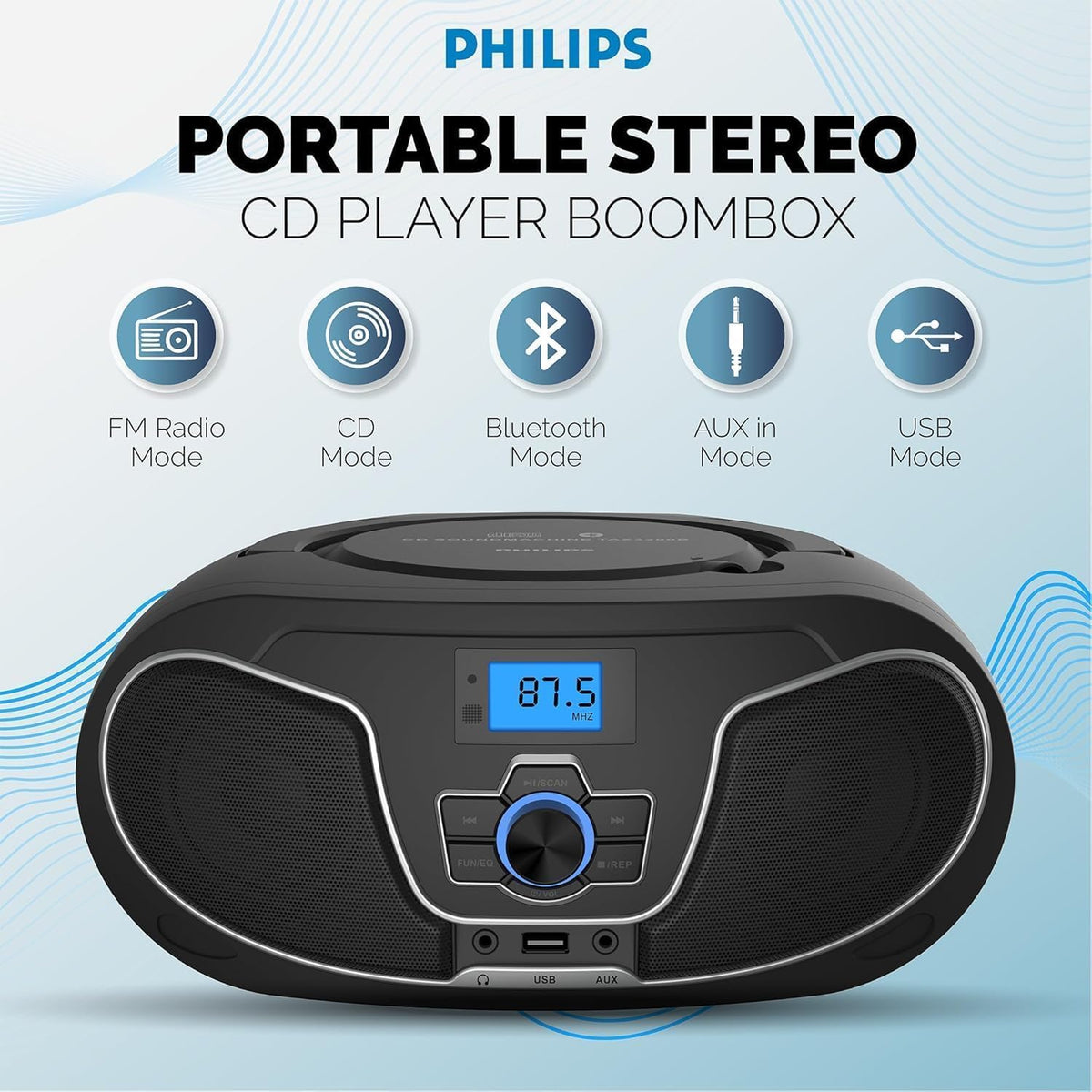 Philips TAZ3300 dynamic bass boost for deeper, richer sound