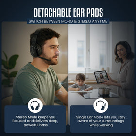 Lightweight Philips headset with adjustable headband for extended wear comfort