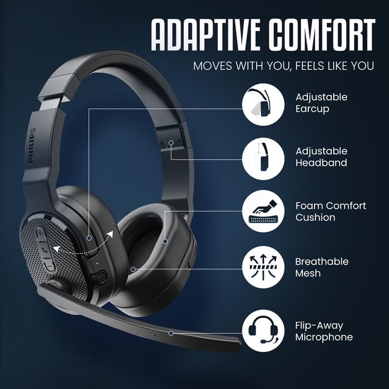 Long-lasting Philips headset with up to 35 hours of playtime