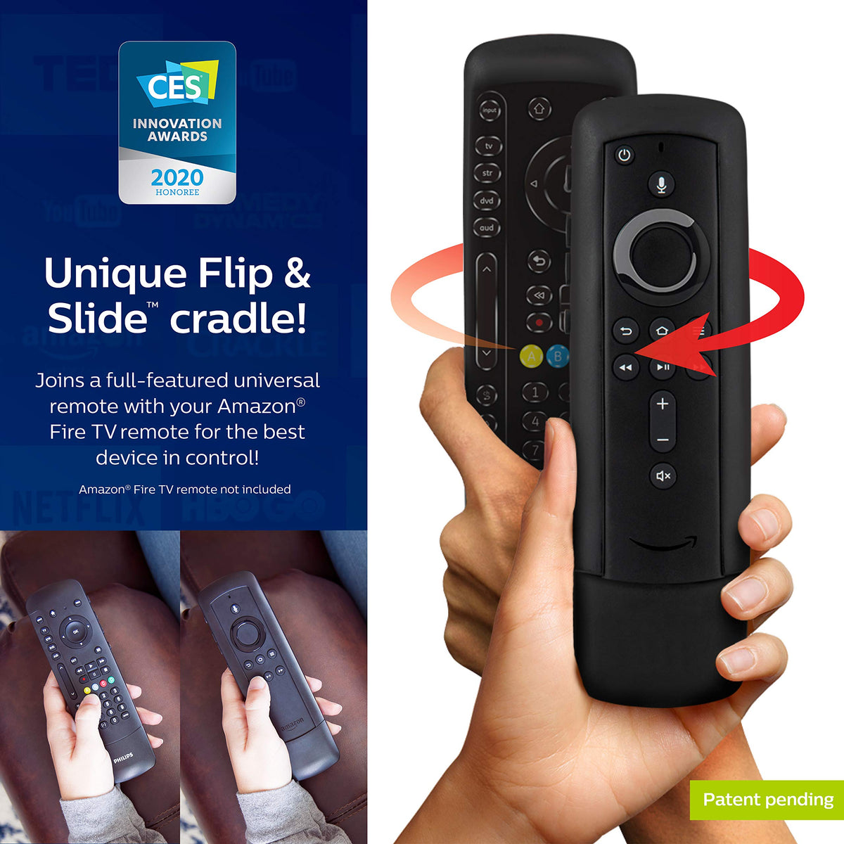 PHILIPS universal companion remote side controls for quick power and volume access