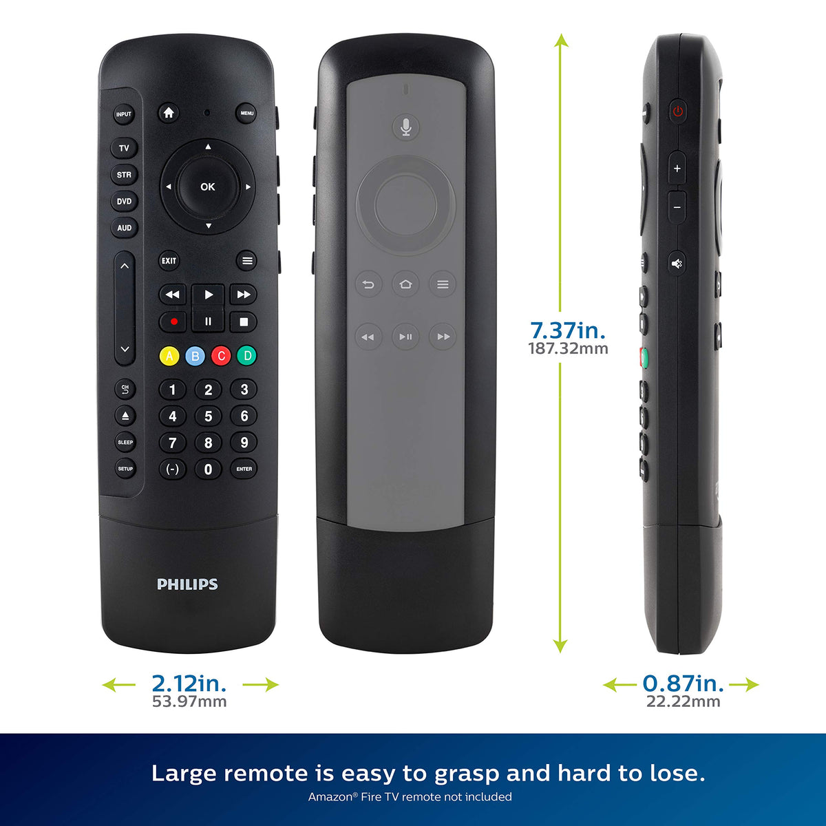 PHILIPS universal companion remote backed by limited lifetime warranty and US support