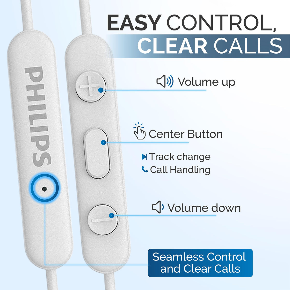 PHILIPS USB-C earbuds 1.2 m USB-C cable for direct device connection