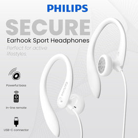 PHILIPS USB-C wired earbuds with 15 mm driver for crisp sound