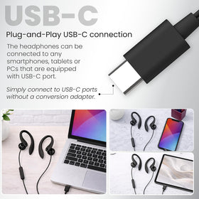 PHILIPS USB-C wired earbuds ideal for running and gym sessions