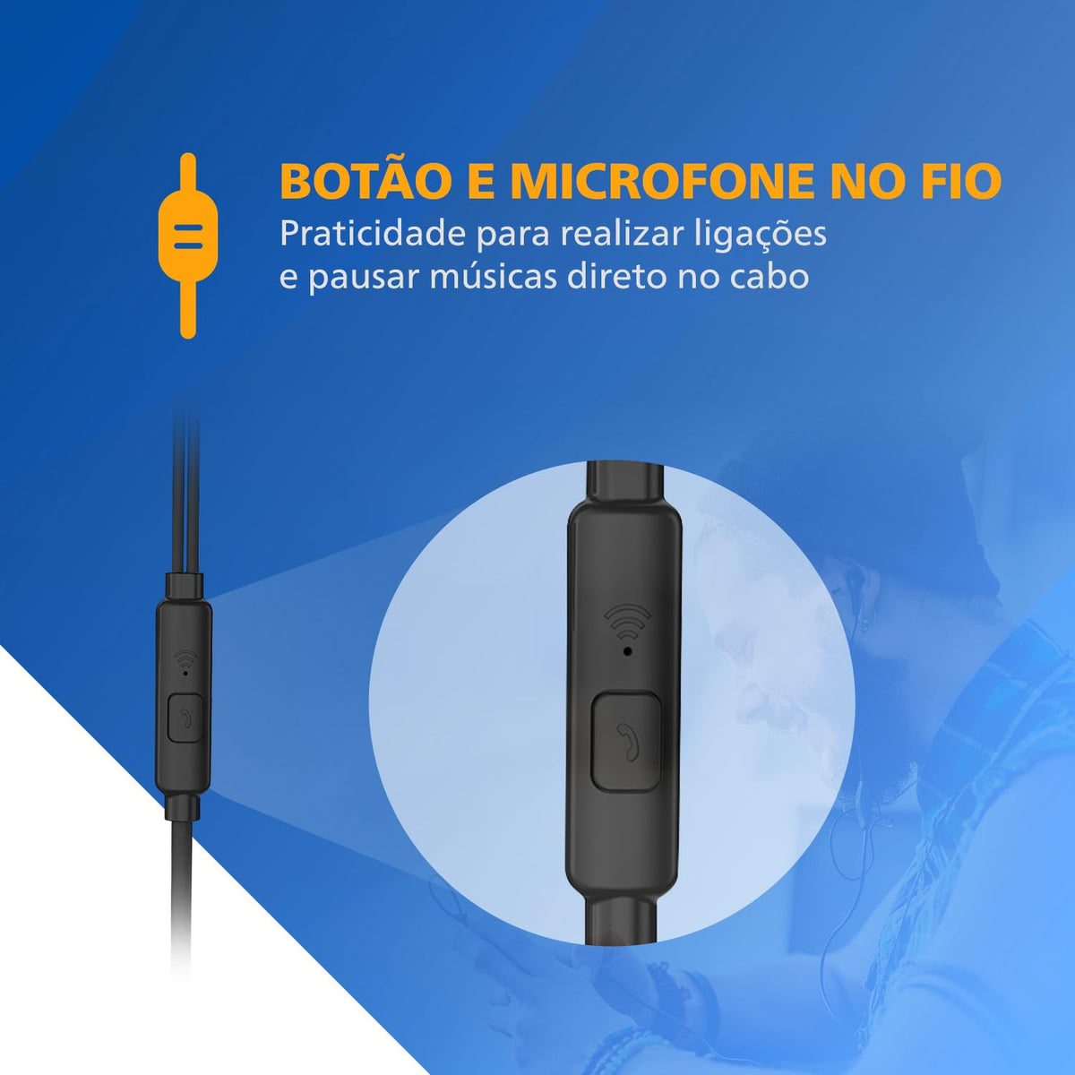 PHILIPS wired earbuds inline remote for easy music and call control
