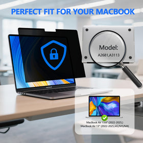 Phimoos screen is designed for 2022-2026 MacBook Air models A2681/A3113/A3240/A3449.