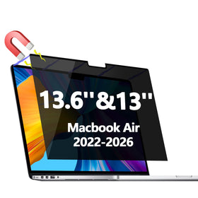 Phimoos magnetic privacy screen on MacBook Air front view enhances on-screen privacy.