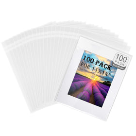 Phiocxem acid-free 11x14 crystal bag preserves artwork with crystal clarity.
