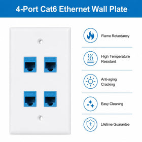 Phizli blue-toned wall plate mounted on wall for modern look