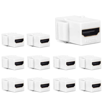 PHIZLI front view of keystone HDMI jack showing clean wall-plate fit and neat finish