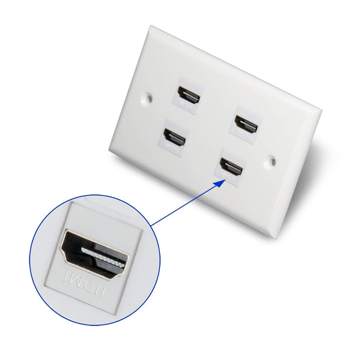 PHIZLI side profile of HDMI keystone insert demonstrating slim depth and flush mount