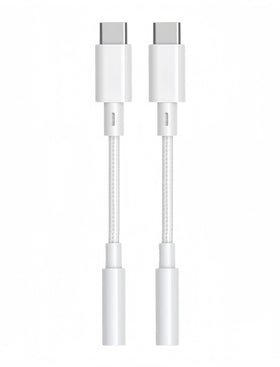 phoie USB-C to 3.5mm adapter front view, durable for on-the-go listening.