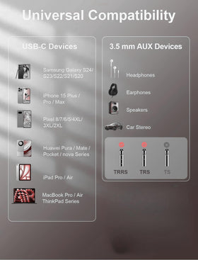 Phoie adapter connected with phone charging setup for power and sound.