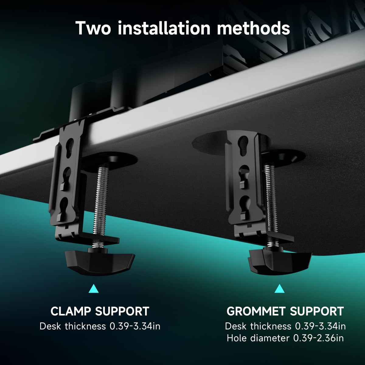 Pholiten perforated-base-installation saves desk space for table integration