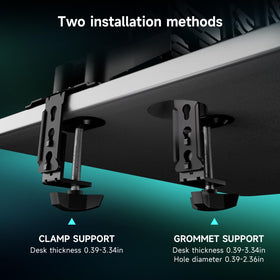 Pholiten perforated-base-installation saves desk space for table integration