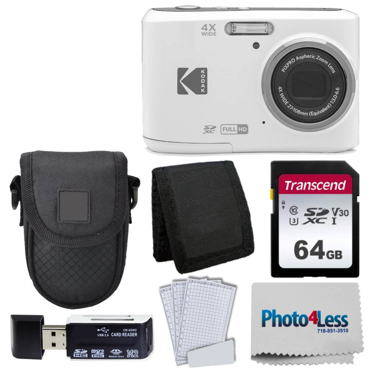 PHOTO4LESS Kodak PIXPRO FZ45 front view, compact point-and-shoot ideal for everyday moments.