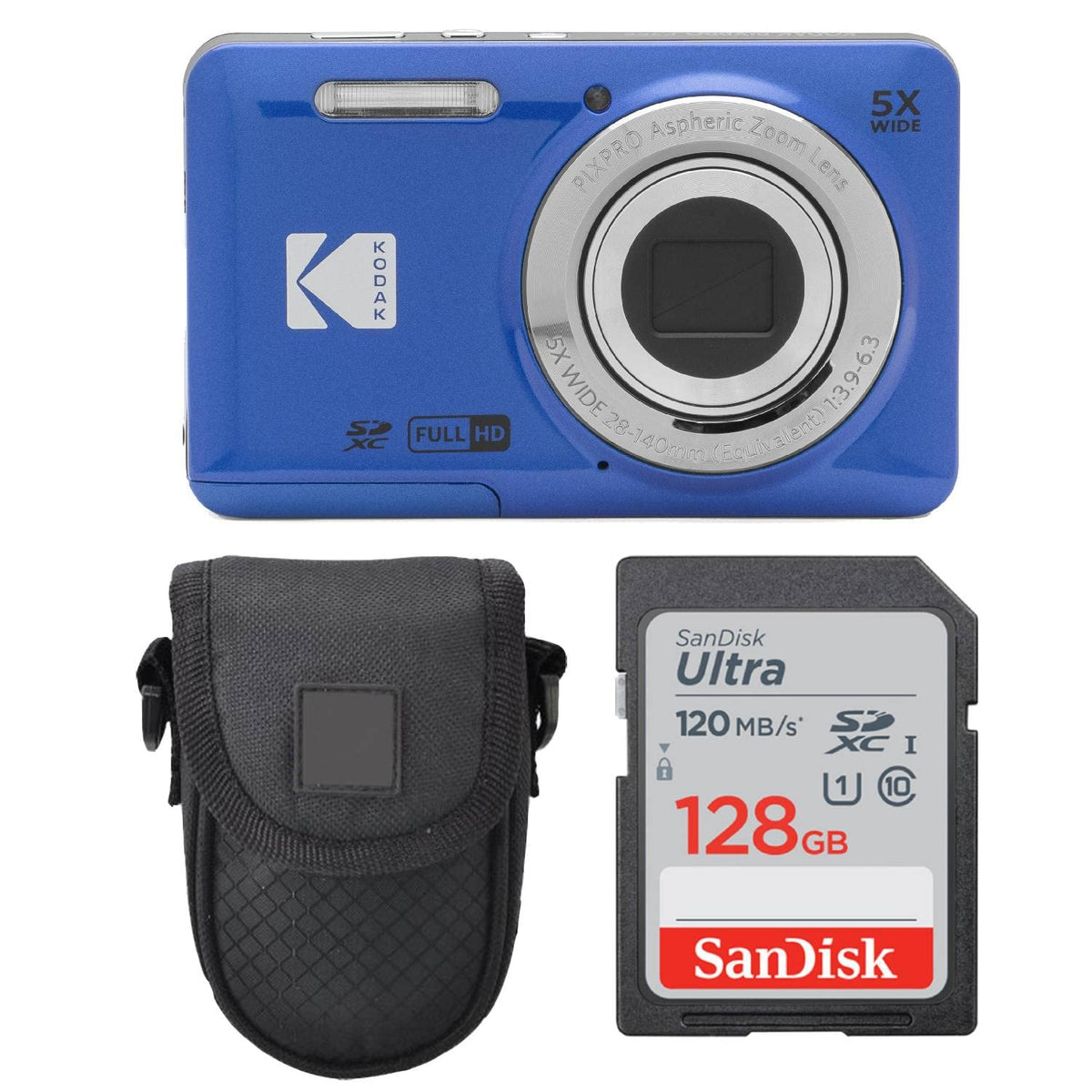 Photo4Less Kodak PIXPRO FZ55 blue camera ready for travel photography.