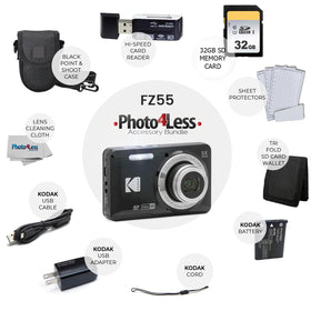 Photo4Less Kodak PIXPRO FZ55 28mm wide-angle lens ideal for landscapes and group shots.