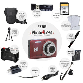 PHOTO4LESS Kodak PIXPRO FZ55 red side shot, easy handling for daily use.