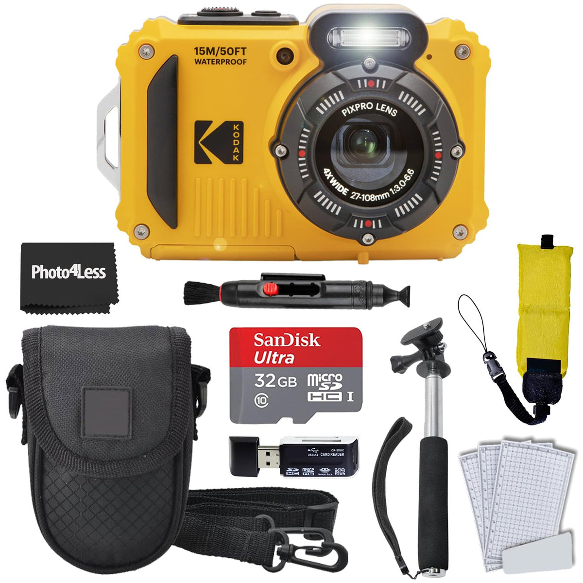 Kodak PIXPRO WPZ2 rugged camera front view for outdoor adventures.