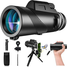 PhysioPhyx front view monocular showing compact body and eyepiece, ideal for travel
