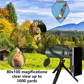 PhysioPhyx monocular mounted on tripod, steady stable long-range observation