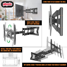 Physix 4100 Long Arm compatible with VESA 600x400 patterns for wide TV support.