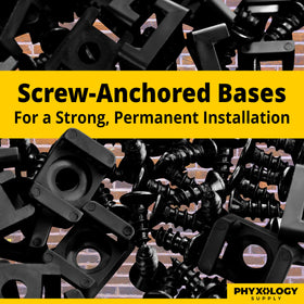 PHYXOLOGY SUPPLY black screw base anchors cords neatly on desk or baseboard