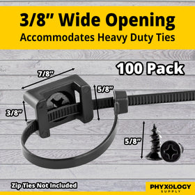 PHYXOLOGY SUPPLY kit includes 100 mounts with matching screws for permanent installs