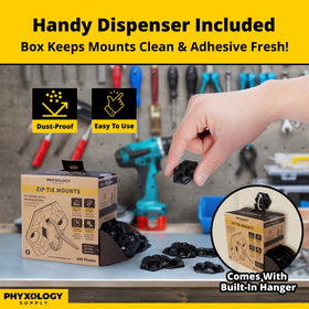 PHYXOLOGY SUPPLY easy-peel mounting base enables quick, tool-free cable mounting.