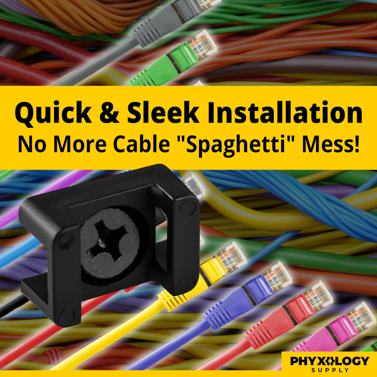 PHYXOLOGY SUPPLY sturdy bases prevent loose cords in a busy home office