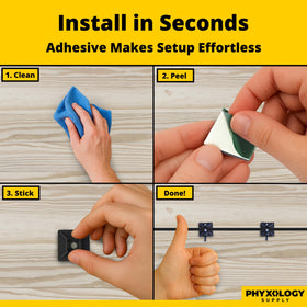 PHYXOLOGY SUPPLY zip tie base enabling clean cable management across setups