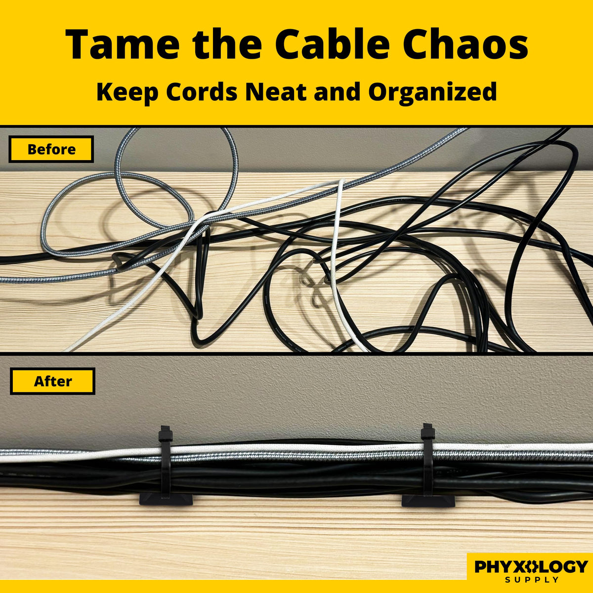 PHYXOLOGY SUPPLY UV-black zip tie base designed for durability in harsh environments
