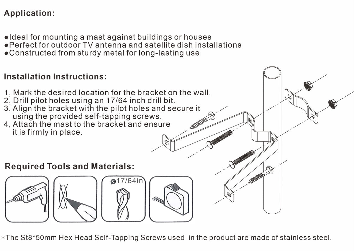 PIBIDI heavy-duty weatherproof steel bracket withstands outdoor conditions.