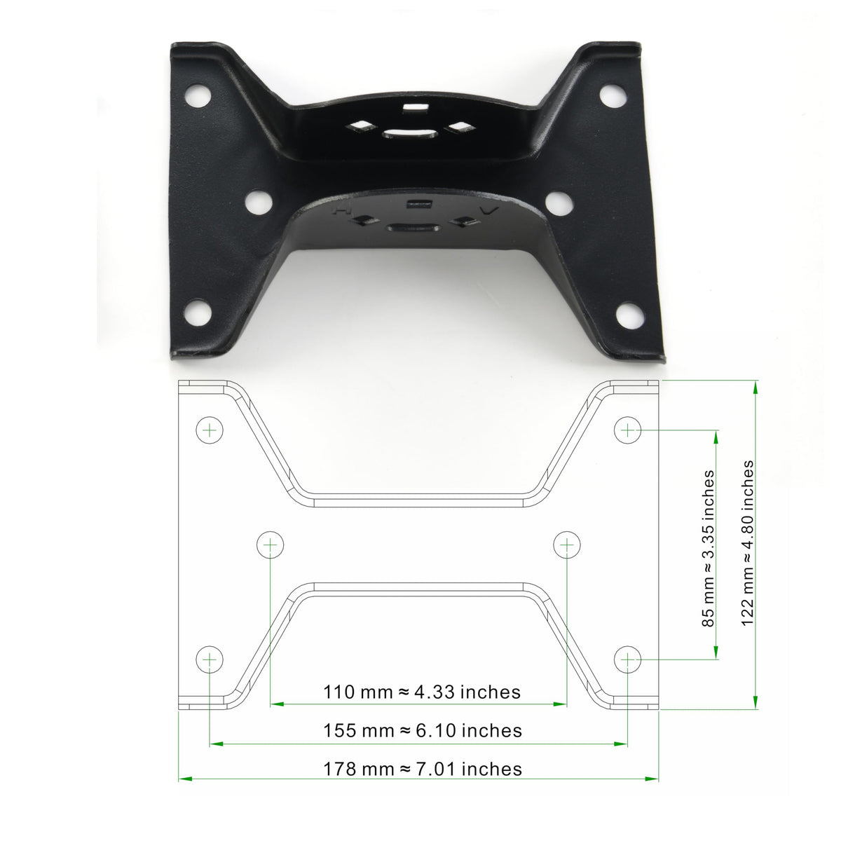 PIBIDI locking pin mount offers extra strength for heavy antennas in windy environments.