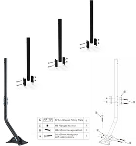 PIBIDI reversible J-pole mount allows use of either end for flexible installation.