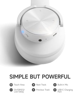 Picun B8 EQ button closeup showing quick sound-mode switching benefit