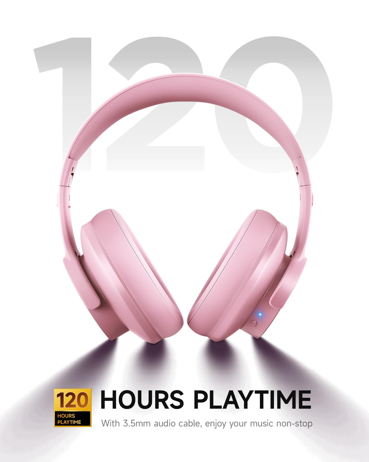 Picun B8 earcup closeup highlighting plush PU leather comfort