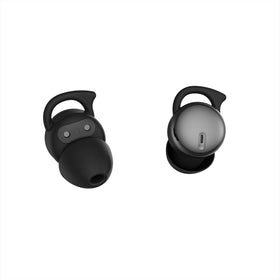 Piegricdiat front view packaging showing earbuds and case, clear benefit of portability