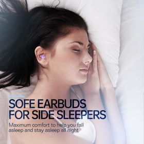 Piegricdiat earbud in ear while side sleeping demonstrating pressure-free comfort