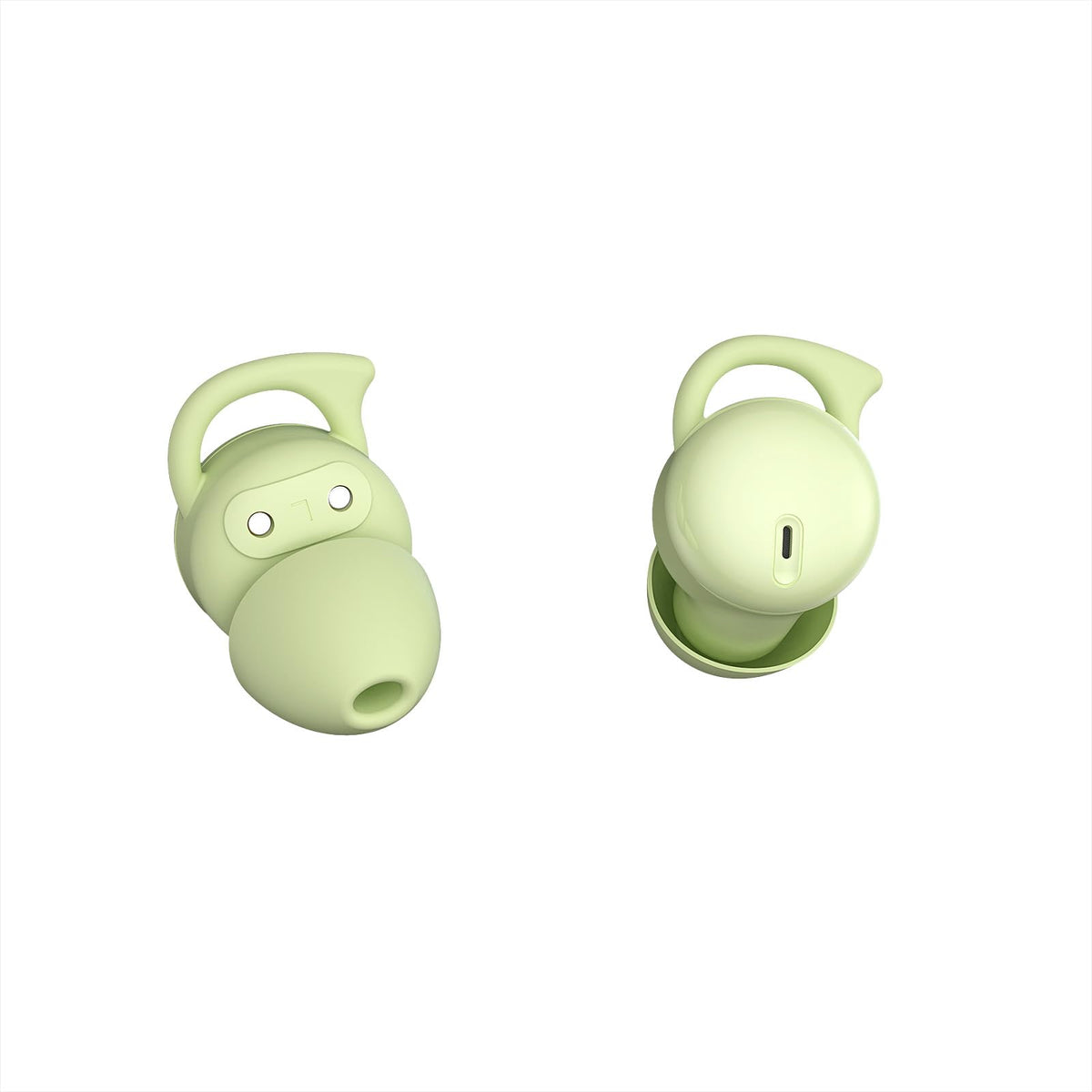 Piegricdiat Invisible Sleep Earbuds tucked discreetly in the ear for restful sleep