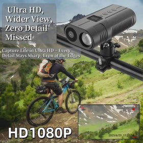 PIEPIE Bike Front Light Camera 1080p recording highlights action on trails