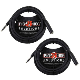 Pig Hog PHX14 10 ft headphone extension cable with durable TRS connectors for studio use.