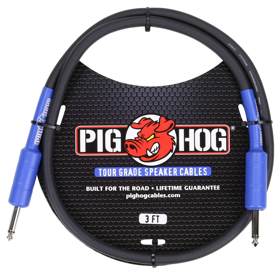 Pig Hog PHSC3 high-performance 14GA speaker cable 9-2mm outer diameter, 3 ft, rugged and ready for touring
